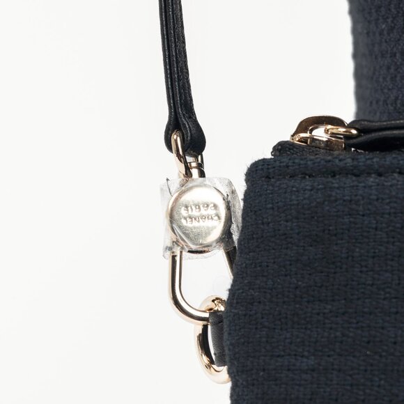 Chanel Small Deauville Black Canvas Logo Shopping Bag - Picture 12 of 16